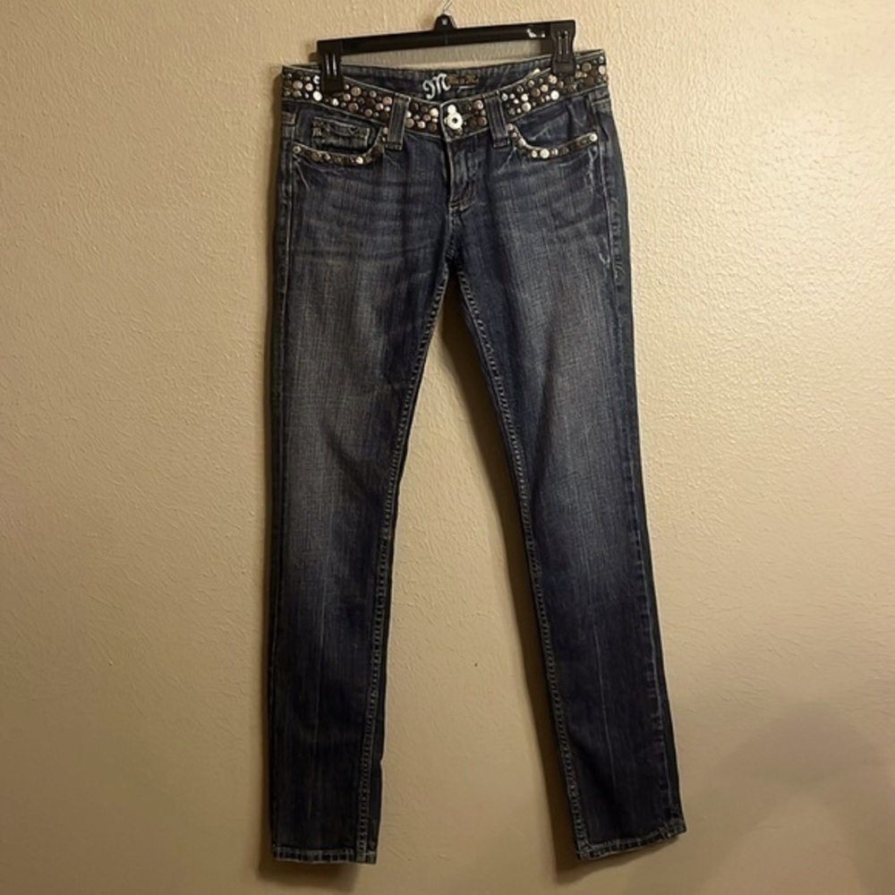 Miss Me Studded Straight Leg Jeans SZ 28